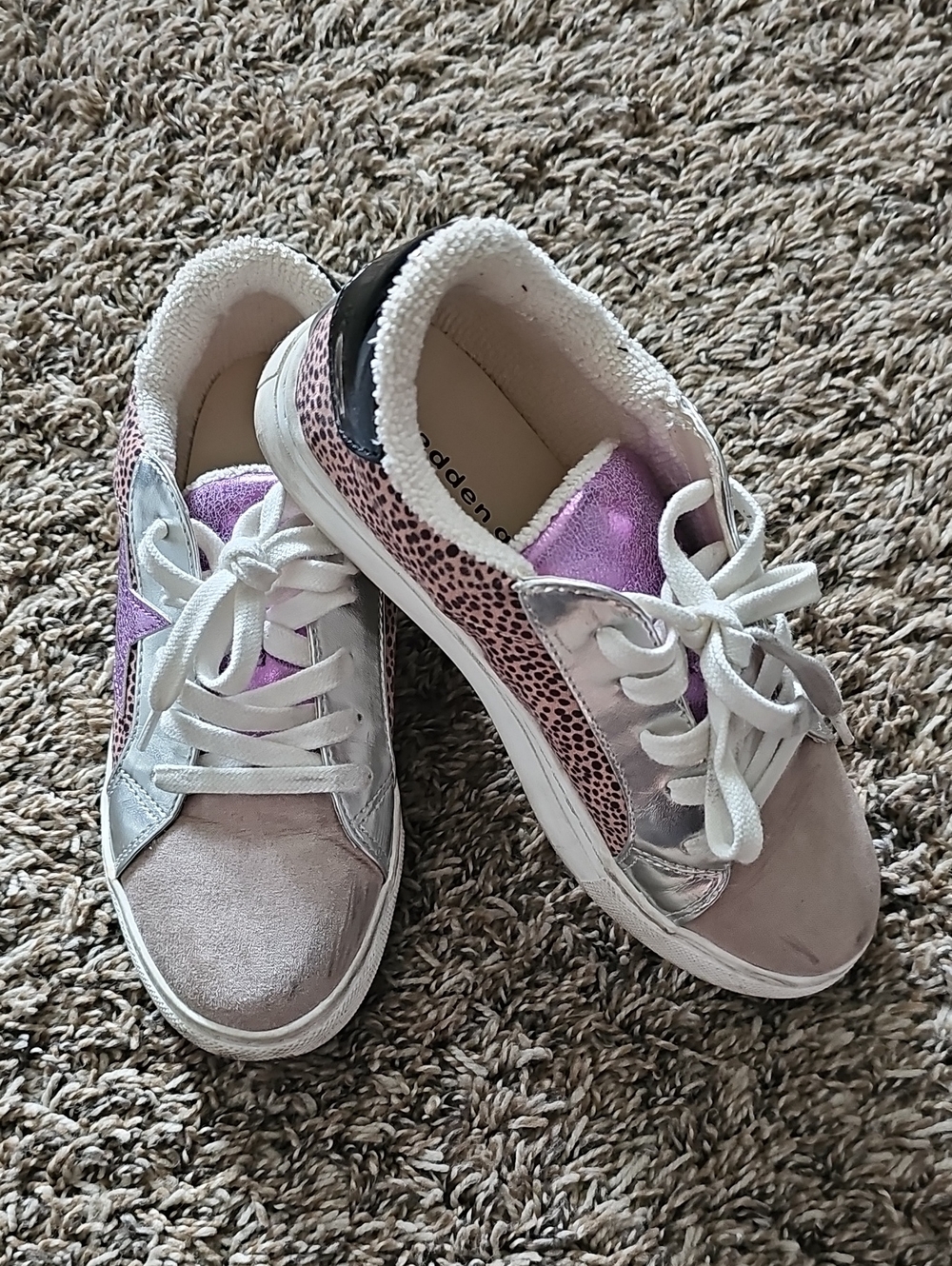 Madden Girl Lavender & Silver Kids' Lace-Up Sneakers